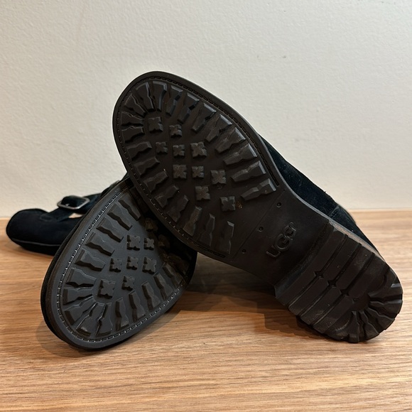 UGG Australia CHANEY Water Resistant Moto Boots in Black Suede Leather Size 8 - Picture 8 of 8